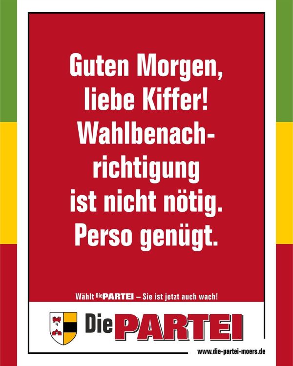 Ein Service Ihrer PARTEI! #kommunalwahl2025 #dieparteimoers #kiffen